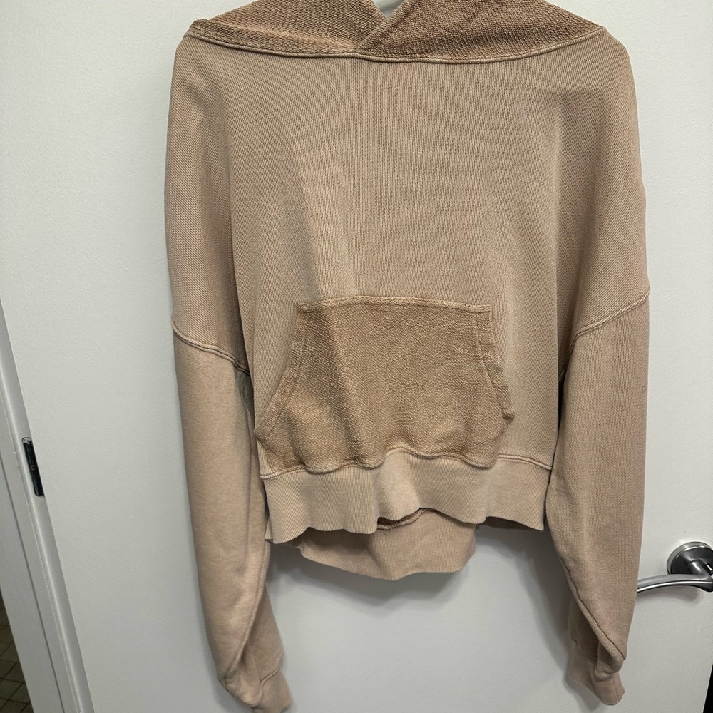 Free People Women's Tan/Dusty Peach Hoodie - Picture 2 of 6